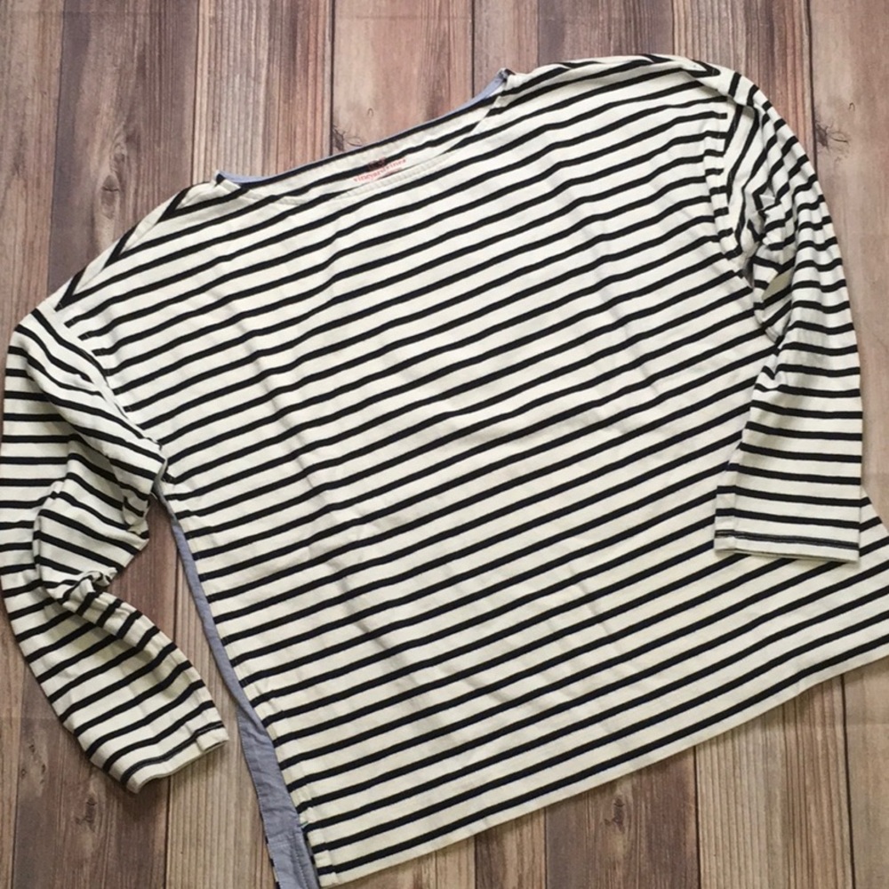 Vineyard Vines Womens Cotton 3/4 Sleeve Pullover in Navy, Off White and Chambray